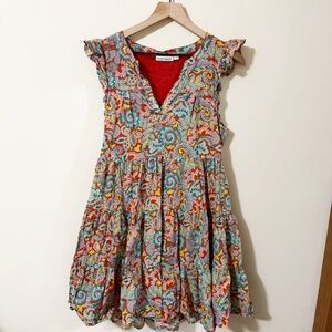 Roller Rabbit Womens Floral Dress Size Small Sleeveless Bohemian